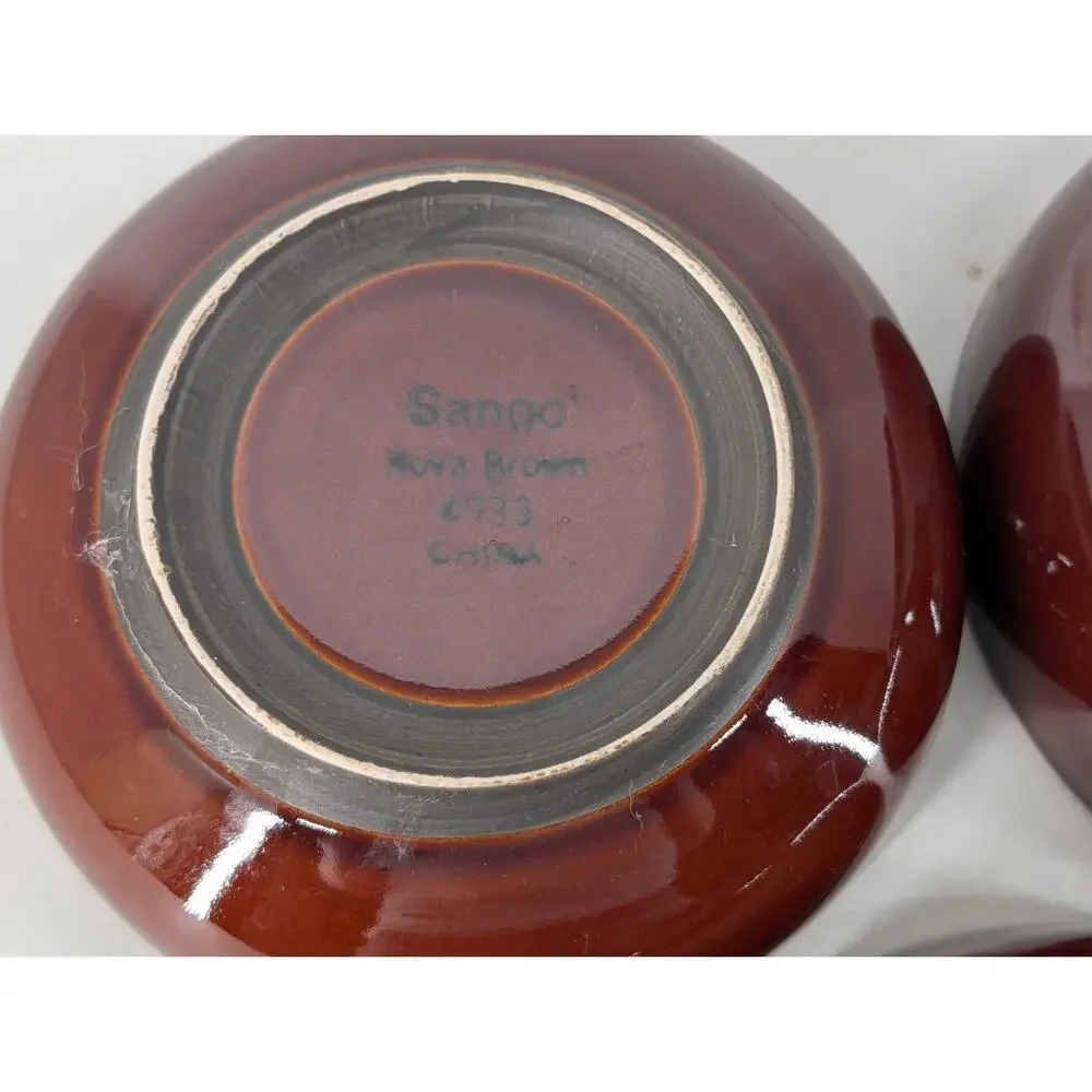 3 Sango 4933 Nova Brown Cereal Bowls